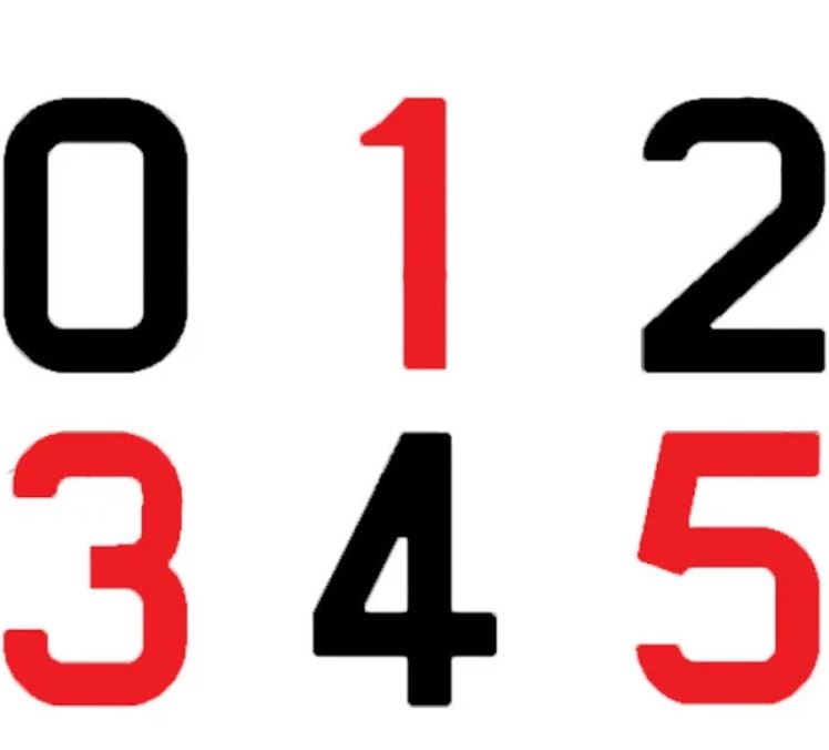 ILCA 6/7 Full Set of 12" (300mm) Non- Digital Sail Numbers